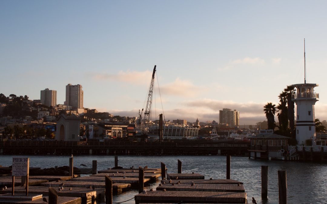 Sunset over San Francisco at Pier 39
